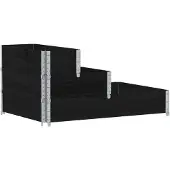 vidaXL Verhoogde plantenbak 3-laags 120x80 cm massief grenenhout zwart