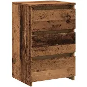vidaXL Nachtkastje 40x35x62,5 cm bewerkt hout oud houtkleurig