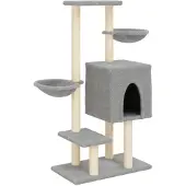 vidaXL Kattenmeubel met sisal krabpalen 117 cm lichtgrijs