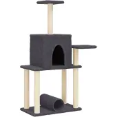 vidaXL Kattenmeubel met sisal krabpalen 122 cm donkergrijs