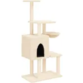 vidaXL Kattenmeubel met sisal krabpalen 131 cm crèmekleurig