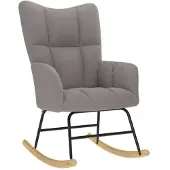 vidaXL Schommelstoel stof taupe