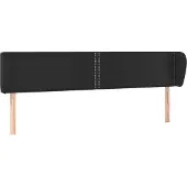 vidaXL Hoofdbord met randen 203x23x78/88 cm kunstleer zwart