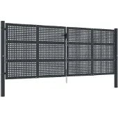 vidaXL Tuinpoort Antraciet 400x125 cm Staal