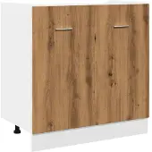 vidaXL Onderkast voor spoelbak, model Lyon, ambachtelijk eikenfineer, 80x46x81,5 cm, houtvezelplaat