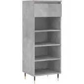 vidaXL - Schoenenkast - 40x36x105 - cm - bewerkt - hout - betongrijs
