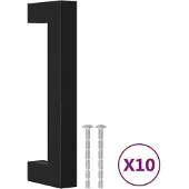 vidaXL Handvatten 10 st 96 mm roestvrij staal zwart