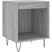 vidaXL Nachtkastje 40x35x50 cm bewerkt hout grijs sonoma eikenkleurig
