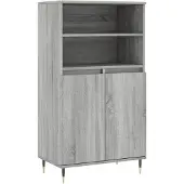 vidaXL Hoge kast 60x36x110 cm bewerkt hout grijs sonoma eikenkleurig
