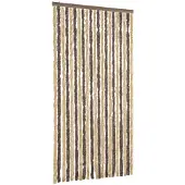DKD Home Decor Vliegengordijn 90x200 cm chenille donkerbruin en beige