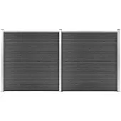 vidaXL Schuttingpanelenset 353x186 cm HKC zwart