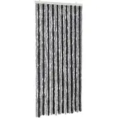 vidaXL Vliegenhor met grijze en zwarte chenille, 90x200 cm