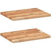 vidaXL Wandschappen 2 st zwevend olieafwerking 40x30x2 cm acaciahout