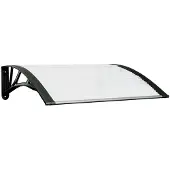 vidaXL Overkapping voor deur, zwart en transparant, 80x75 cm, polycarbonaat