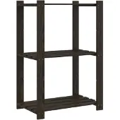 vidaXL Opbergrek 3-laags 60x38x90 cm massief grenenhout zwart