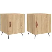vidaXL Nachtkastjes 2 st 40x40x50 cm bewerkt hout sonoma eikenkleurig