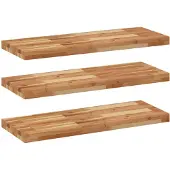 vidaXL Wandschappen 3 st zwevend olieafwerking 100x30x4 cm acaciahout