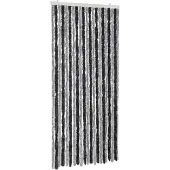 vidaXL Vliegenhor met grijze en zwarte chenille, 56x185 cm