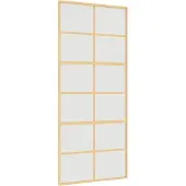 vidaXL Schuifdeur 90x205 cm mat ESG-glas en aluminium goudkleurig