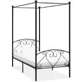 vidaXL Hemelbedframe metaal zwart 90x200 cm