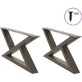 vidaXL Salontafelpoten 2 st 70x(30-31,3) cm staal naturel