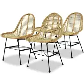 vidaXL Eetkamerstoelen 4 st natuurlijk rattan