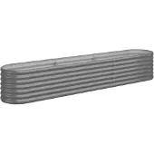 vidaXL Plantenbak 224x40x36 cm gegalvaniseerd staal grijs