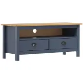 vidaXL Tv-meubel Hill 110x40x47 cm massief grenenhout grijs