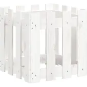 vidaXL Plantenbak met hekontwerp 40x40x40 cm massief grenenhout wit