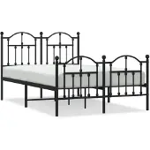 vidaXL Bedframe met hoofd- en voeteneinde metaal zwart 120x190 cm