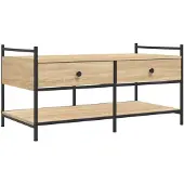 vidaXL Salontafel 99x50x50 cm bewerkt hout sonoma eikenkleurig