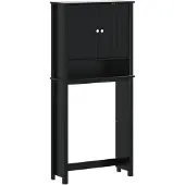 vidaXL wasmachinemeubel BERG, zwart, 76x27x164,5 cm, massief hout