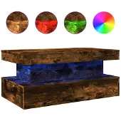 vidaXL Salontafel met LED-verlichting, gerookt eikenhout, 90x50x40 cm