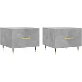 vidaXL Salontafels, 2 stuks, betonlook, 50x50x40 cm, houtvezelplaat