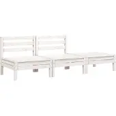 vidaXL Tuinbank 3-zits massief grenenhout wit