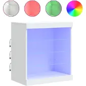 vidaXL Dressoir met LED-verlichting 60,5x37x67 cm wit