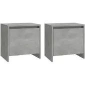 vidaXL Nachtkastjes 2 st 45x34x44,5 cm bewerkt hout betongrijs
