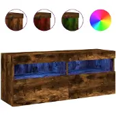 vidaXL Tv-wandmeubel met LED-verlichting 100x30x40 cm gerookt eiken