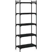 vidaXL Boekenkast 5-laags 60x30x154 cm bewerkt hout zwart