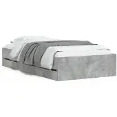vidaXL Bedframe met lades, betonkleur, 90x200 cm, houtvezelplaat