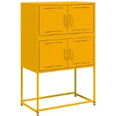 vidaXL Dressoir, mostergele kleur, 68,5 x 38,5 x 107 cm, staal