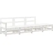 vidaXL 4-delige Loungeset massief grenenhout wit