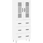 vidaXL Hoge kast, wit, 69,5 x 34 x 180 cm, houtvezel