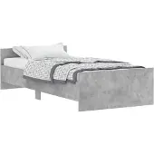 vidaXL Bedframe, betonkleur, 90x190 cm, houtvezelplaat