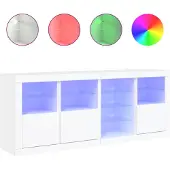 vidaXL Dressoir met LED-verlichting, wit, 164x37x67 cm