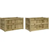 vidaXL Plantenbakken 2 st cm geïmpregneerd hout