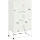 vidaXL Dressoir, wit, 68,5 x 38,5 x 123,5 cm, staal