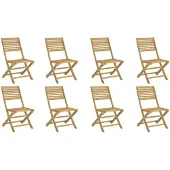 vidaXL Inklapbare stoelen 8 st 48,5x61,5x87 cm massief acaciahout