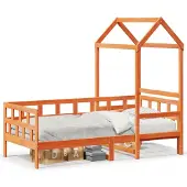 vidaXL Kinderbed met huisje massief grenenhout wasbruin 80x200 cm