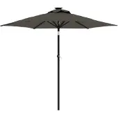 vidaXL Parasol met LED-verlichting en stalen mast, antraciet, 225x225x212 cm
